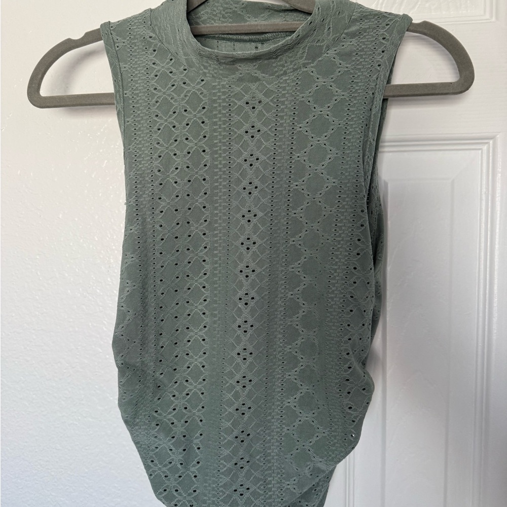 SHEIN Olive Lace Tank Top